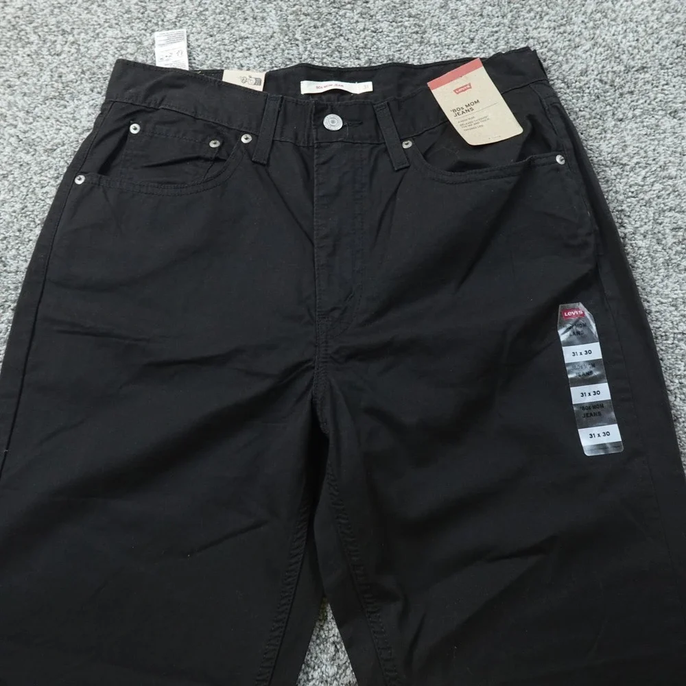 NEW Levis Jeans Mens 31 Dark Black Denim Pants 80s Mom Jean High Rise Tapered
